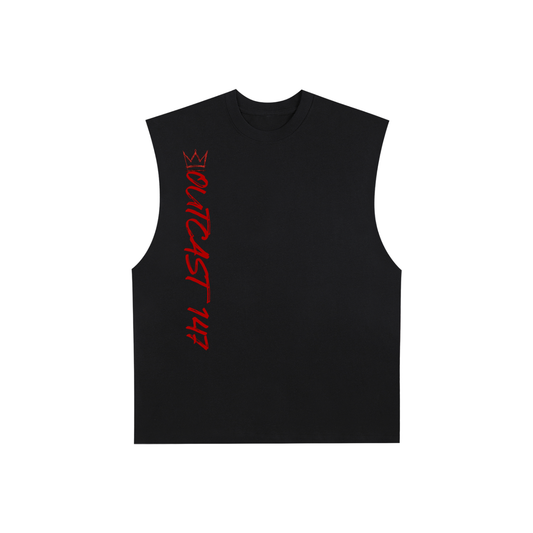 Raw Edge Cotton Tank Top