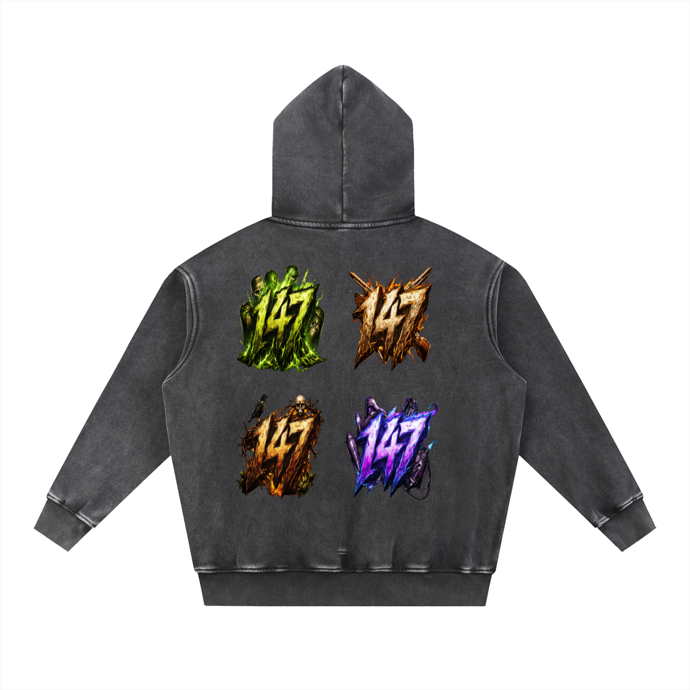 Snow Wash Fleece Oversize Hoodie