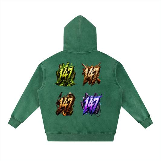 Snow Wash Fleece Oversize Hoodie